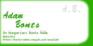 adam bonts business card